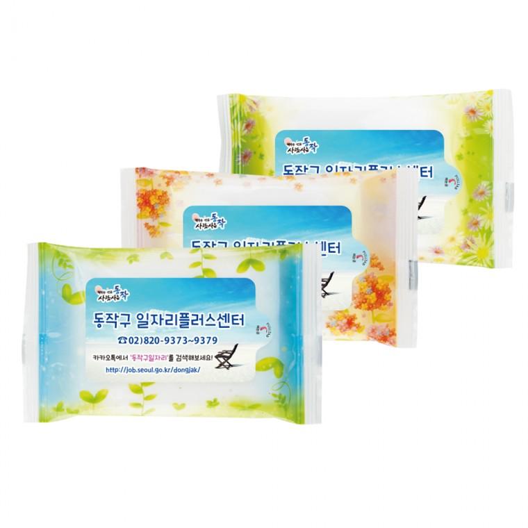 꽃내음 3종 10매 1 000개 휴대용 물티슈 판촉 홍보 전도용