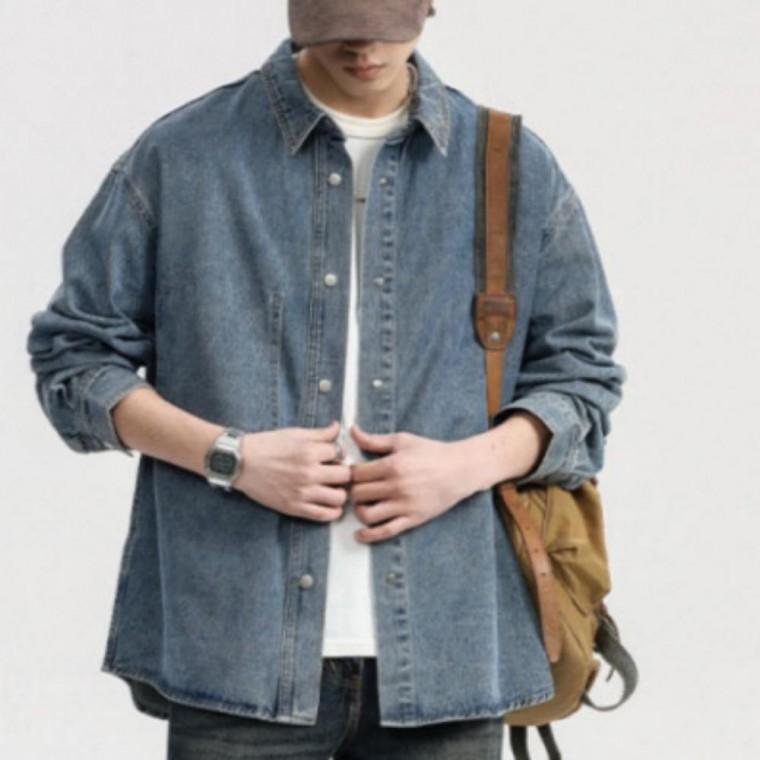 남성 데님 셔츠 루즈핏 남방 청자켓 데일리 청재킷 캐주얼 상의