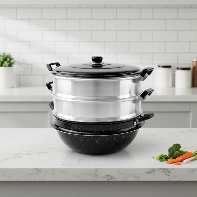 대용량 알루미늄 3단 찜기 36cm 업소용 가정용 만두 찜솥