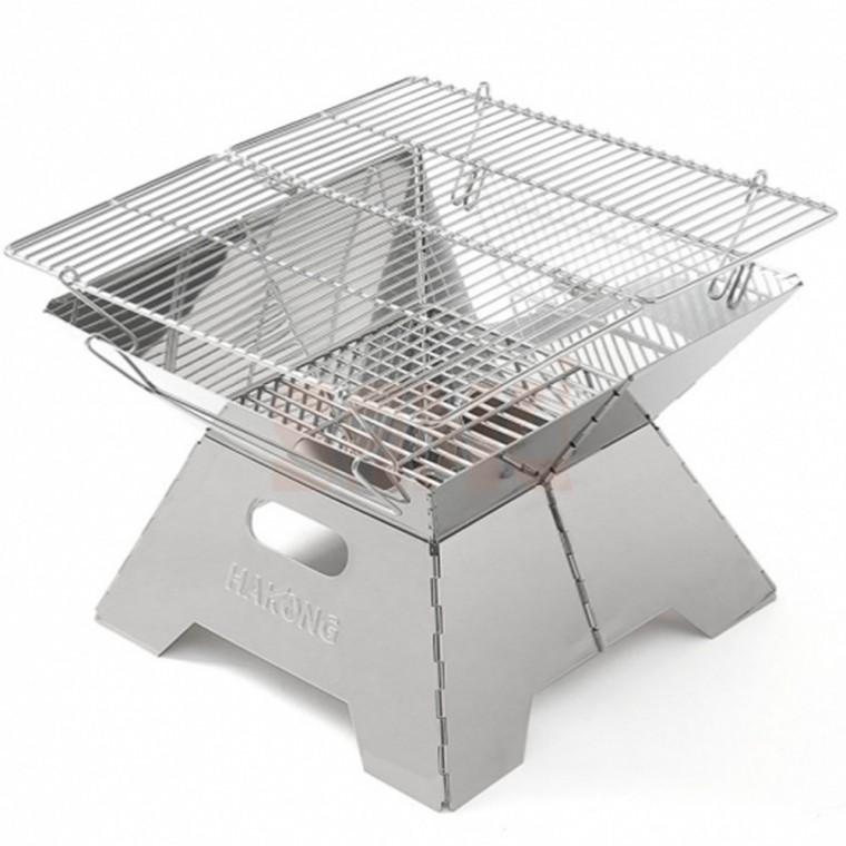 스텐접이식 화로대34x34x25cm 2인용화로 직화구이불판