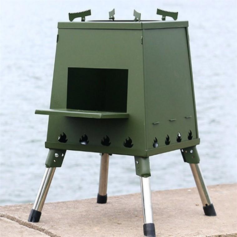 그릴 화목난로 26x34cm 카키 캠핑미니화목난로 소형장작난로 소형화목난로