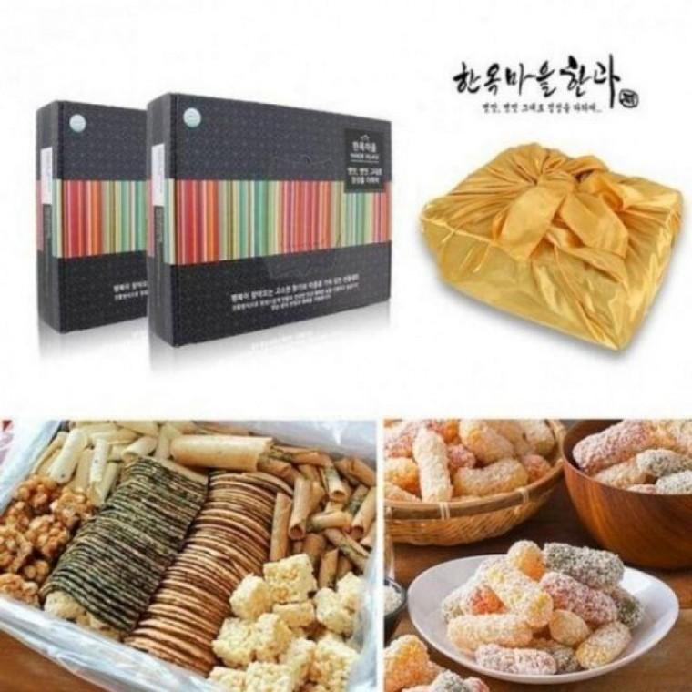 2026년 추석 명절 보자기 포장 전통 한과 전병 유과 선물세트