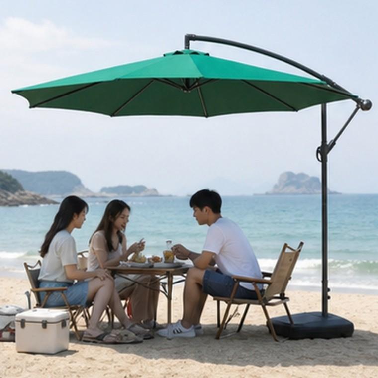 대형 야외용 파라솔 UV차단 방수코팅 스틸프레임 크랭크식 각도조절