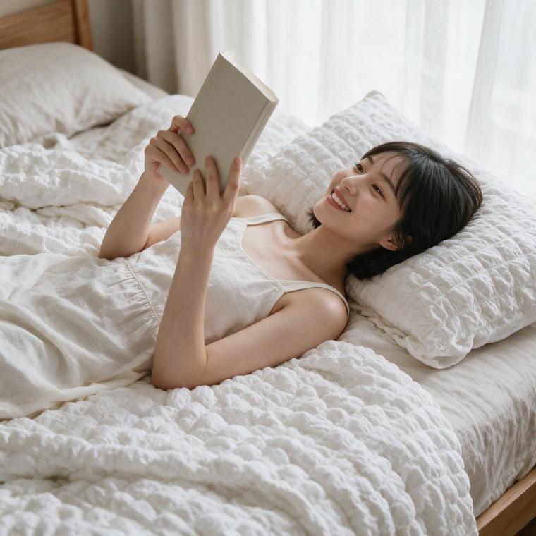 시어서커 이불커버 침대 시트 슬립커버 봄 여름 가을 겨울 사계절 침실 인테리어 4P