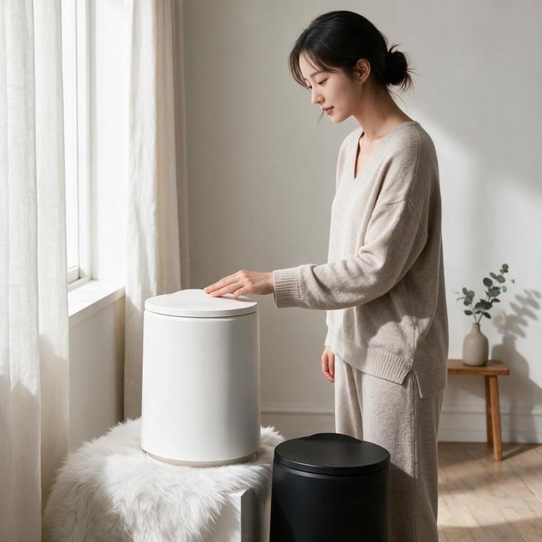 휴지통 화장실 거실용 쓰레기통 발로밟는 페달형 오픈 폐기물함 10L