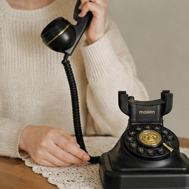 유선전화기 고급 무광 블랙 엔틱 인테리어 통화 소품