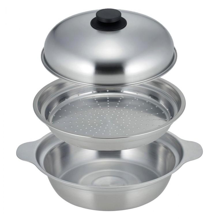 스텐냄비 일본산 전골 냄비 찜기 세트 24cm 일본냄비