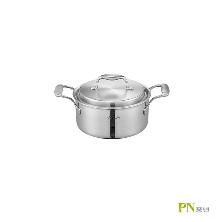 PN풍년 파비움 5PLY 깊은 양수냄비 18cm 스텐냄비 양은냄비 라면냄비 미니냄비