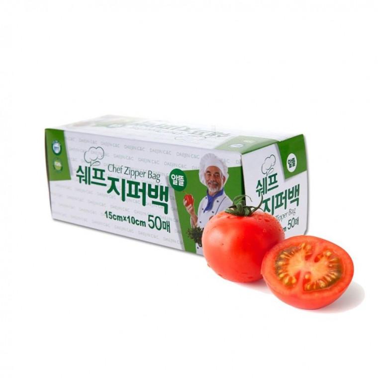 50매 15cm 한박스 x 10cm 쉐프 지퍼백 50개 주방비닐백 쓰레기봉