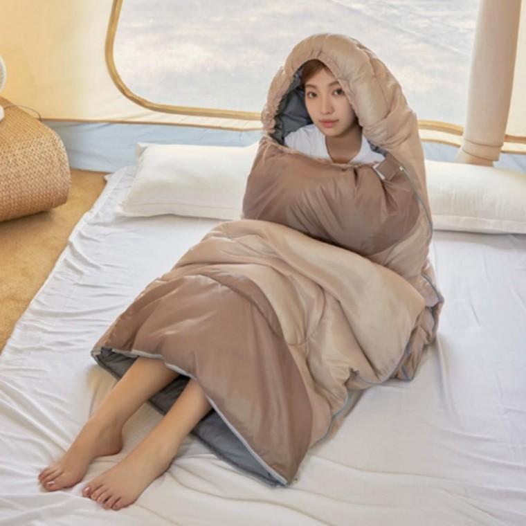 야외 캠핑침낭 1.8kg 등산 보온 방한 이불 휴대용