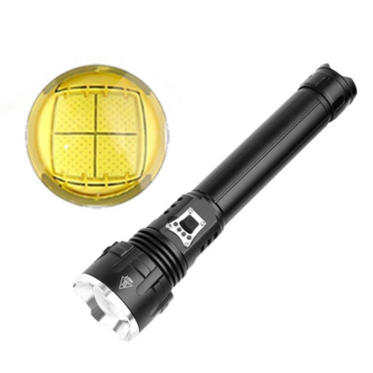 2칩 LED 충전식 줌 서치라이트 랜턴 손전등 후레쉬