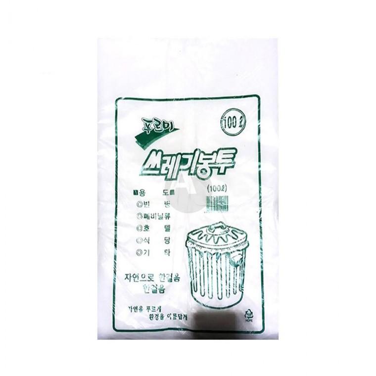 흰색 푸르미 쓰레기봉투 대100L50매 쓰레기봉투 대형 청소용품 비닐봉투