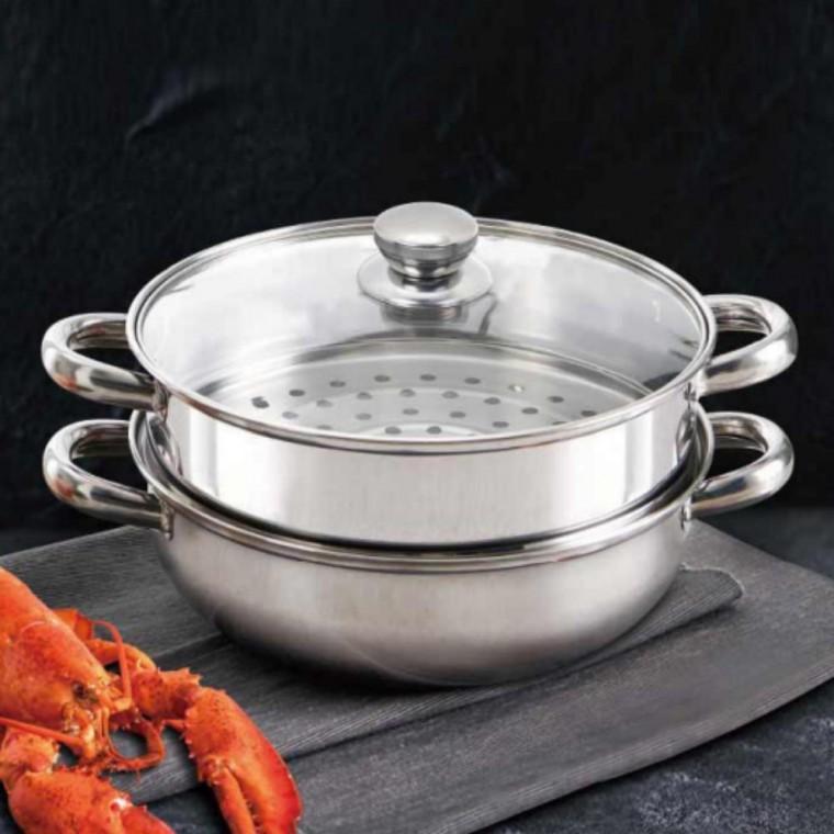28cm 스텐 2단 전골 내열 가정용 인덕션 찜기 냄비