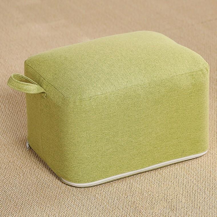 홈인러브 사각 스툴(40x30x30cm) (그린) 스툴의자 화장대스툴 좌식스툴 린넨스툴