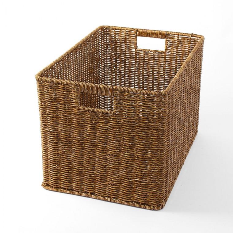 라탄짜임 사각 바구니 44x30cm 인테리어 바스켓
