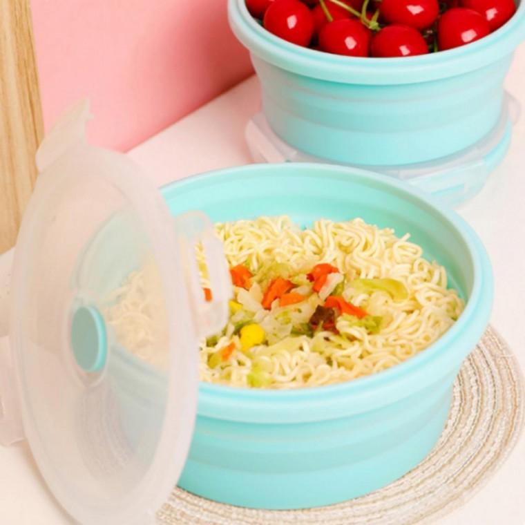 도시락 반찬통 보관 정리 실리콘 접이식 용기 3종세트