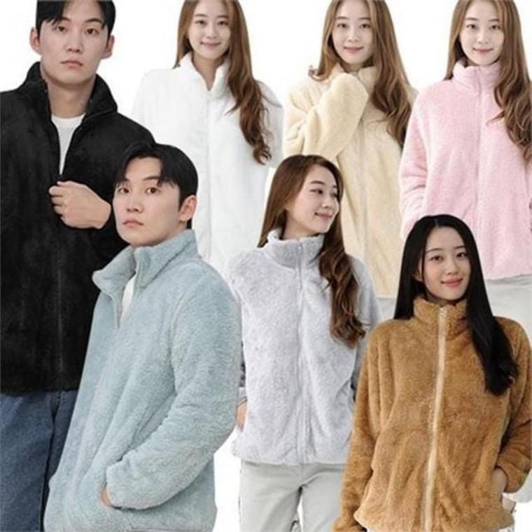 후리스 남녀공용 남녀공용 빅사이즈 캐주얼 집업 아우터 겨울 보아 유니섹스