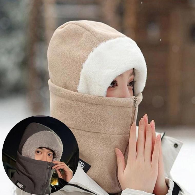보들한 겨울 바라클라바 방한 넥워머 후드워머 후리스 모자 지퍼 바라클라바