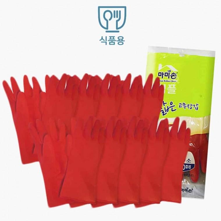 주방 고무장갑 레드 10쌍 조리용고무장갑 주방용장갑 주방장갑