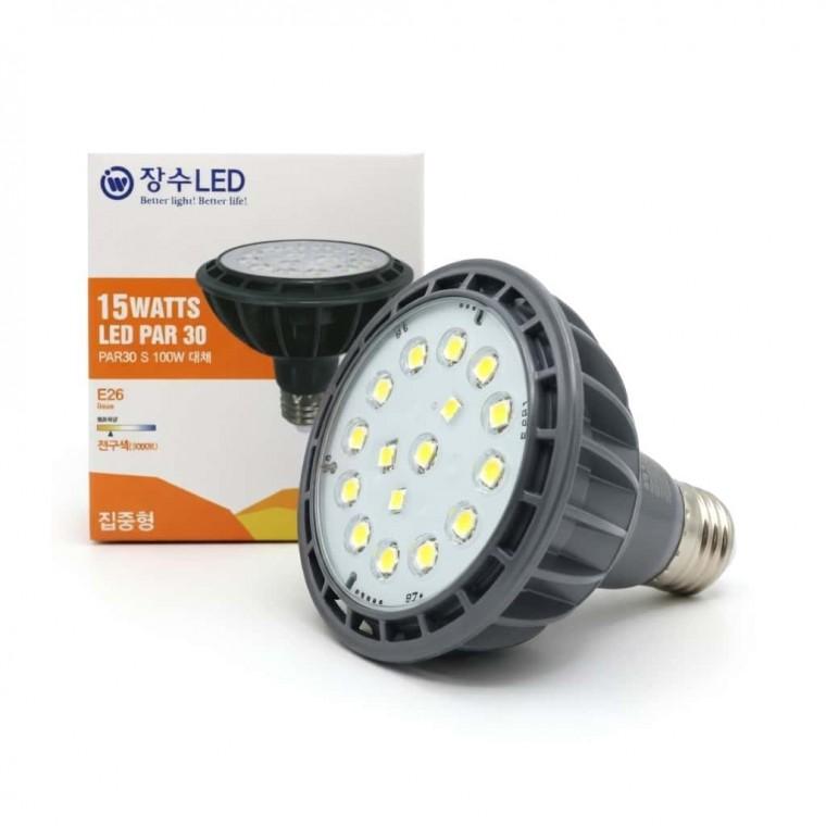 15W LED PAR30 집중형 26베이스 LED램프 LED형광등 핀램프 할로겐매입등