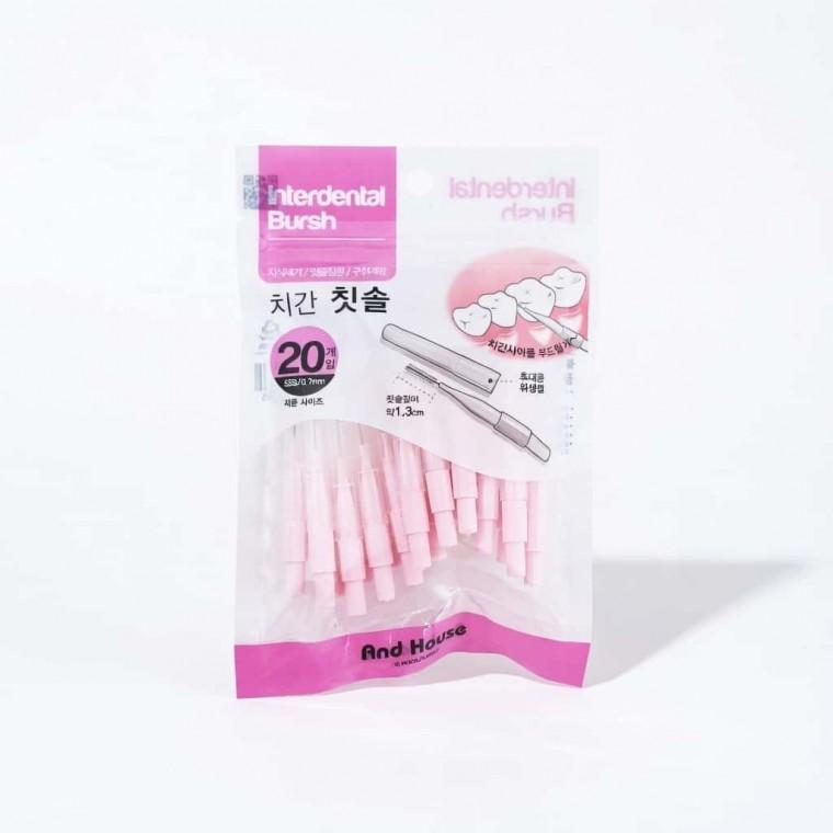 치간칫솔 I타입 20P SSS 0.7mm 치석제거 치실 손잡이치실 어금니치간칫솔 어금니칫솔