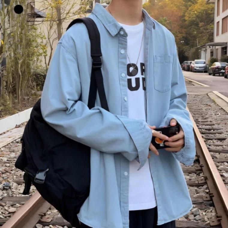 남성 데님 오버핏 캐주얼 아우터 봄 가을 셔츠