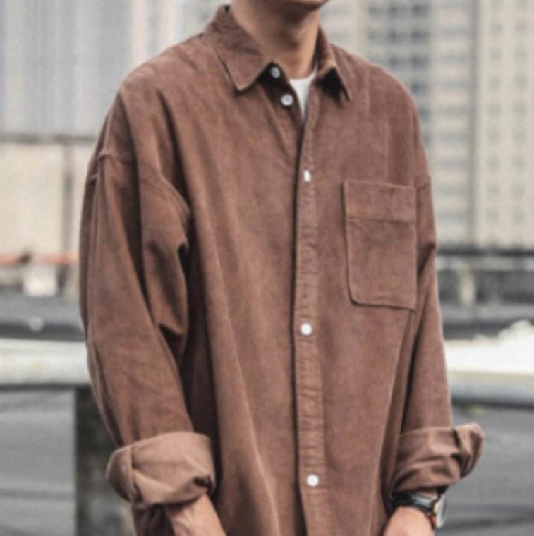 남성 코듀로이 캐주얼 워크 레이어드 아우터 가을 겨울 블랙 셔츠