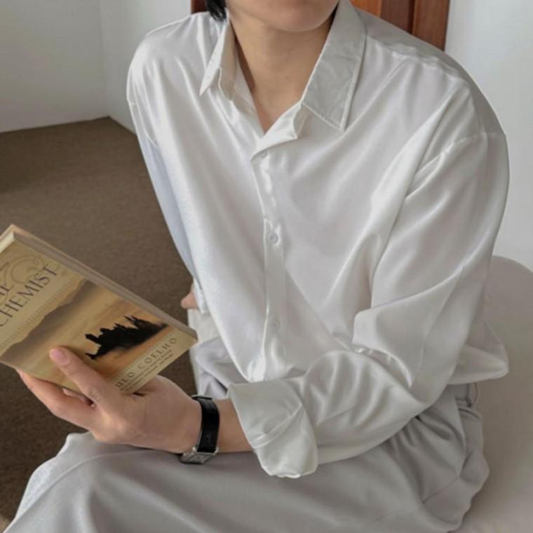 남성 카라 무지 가을 셔츠