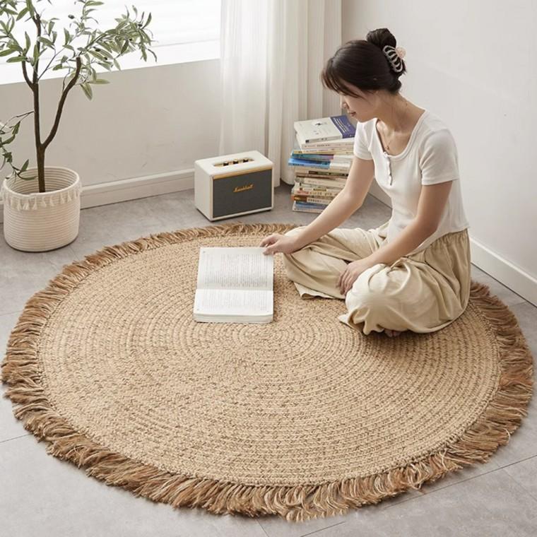 핸드메이드 원형 테슬 러그(150cm)