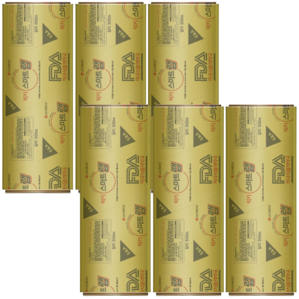 럭키랩 6호 35cm x 500m 6롤 업소용 대용량 식품 음식 포장 배달 스마트랩