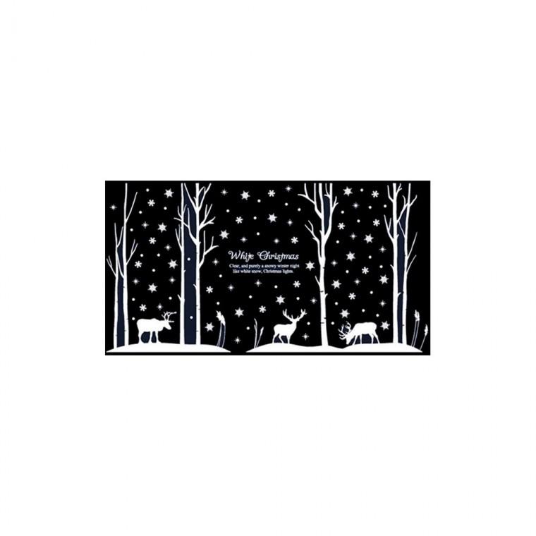 크리스마스 유리창 스티커 숲속의 루돌프 대형 포토존스티커 시트지스티커 베이커리스티커 카페창문스티커