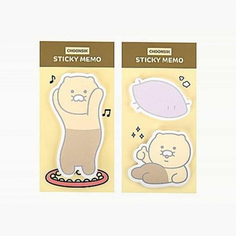 카카오프렌즈 형태 점착 메모지 춘식이 고구마 60X120mm 박스 (100개입) 형태메모지 학용품메모지 캐릭터메
