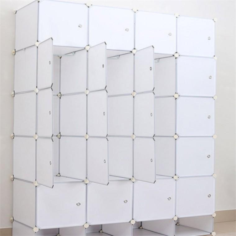 화이트 선반 옷장 (140x200cm) 옷수납행거 거실슬리퍼거치대 행거수납장