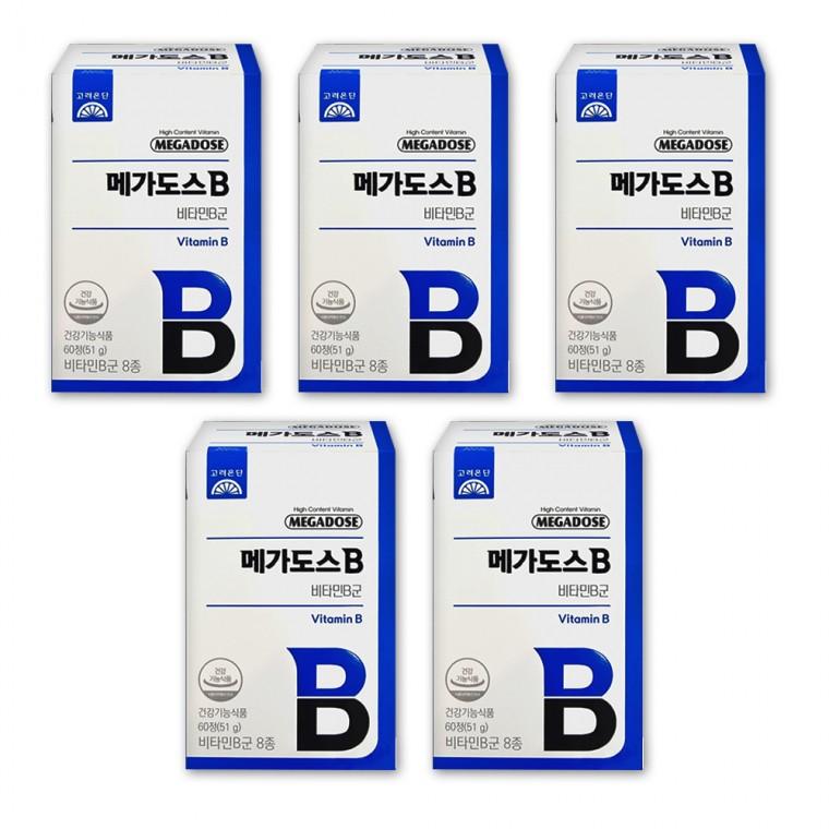 고려은단 메가도스B 비타민B군 850mg x 60정 5박스