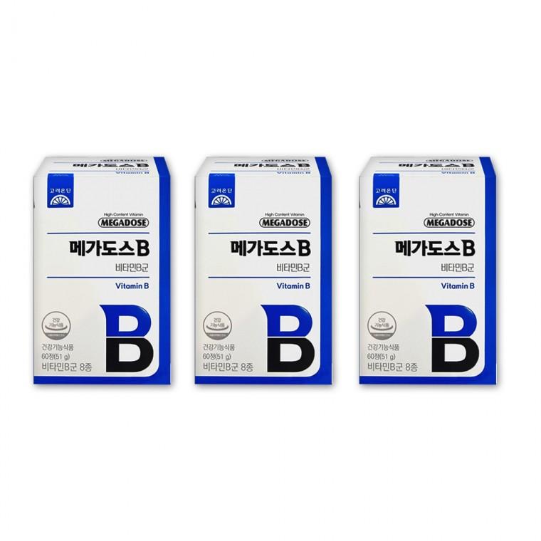 고려은단 메가도스B 비타민B군 850mg x 60정 3박스