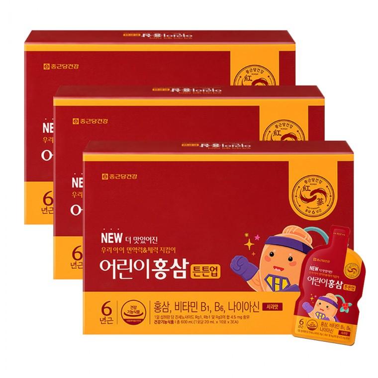 종근당건강 어린이 홍삼 튼튼업 20ml 30포 3박스