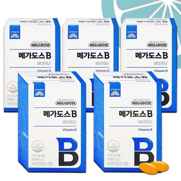 고려은단 메가도스B 60정 x 5개 (10개월분) 비타민B군
