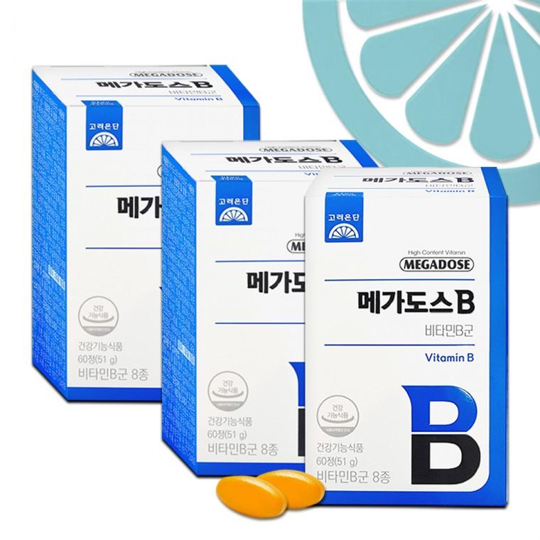 고려은단 메가도스B 850mg 60정 x 3개 비타민B군