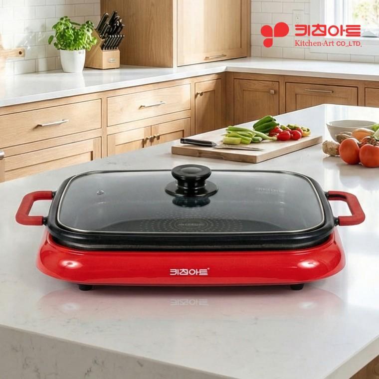 키친아트 분리형 전기팬 사각 잔치팬 멀티 전기그릴 51cm KG-1500YS