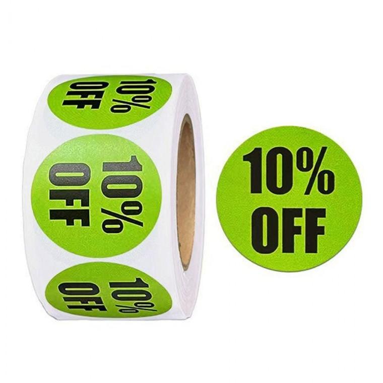 10% 할인 컬러 롤 스티커 1롤(500개)