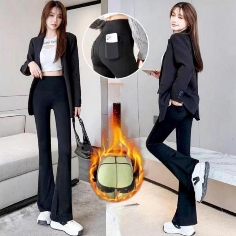 두꺼운 겨울레깅스 나팔바지스타일