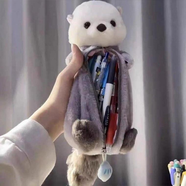 해달필통 필통 파우치 해달 인형 동물 귀여운 봉제 수달