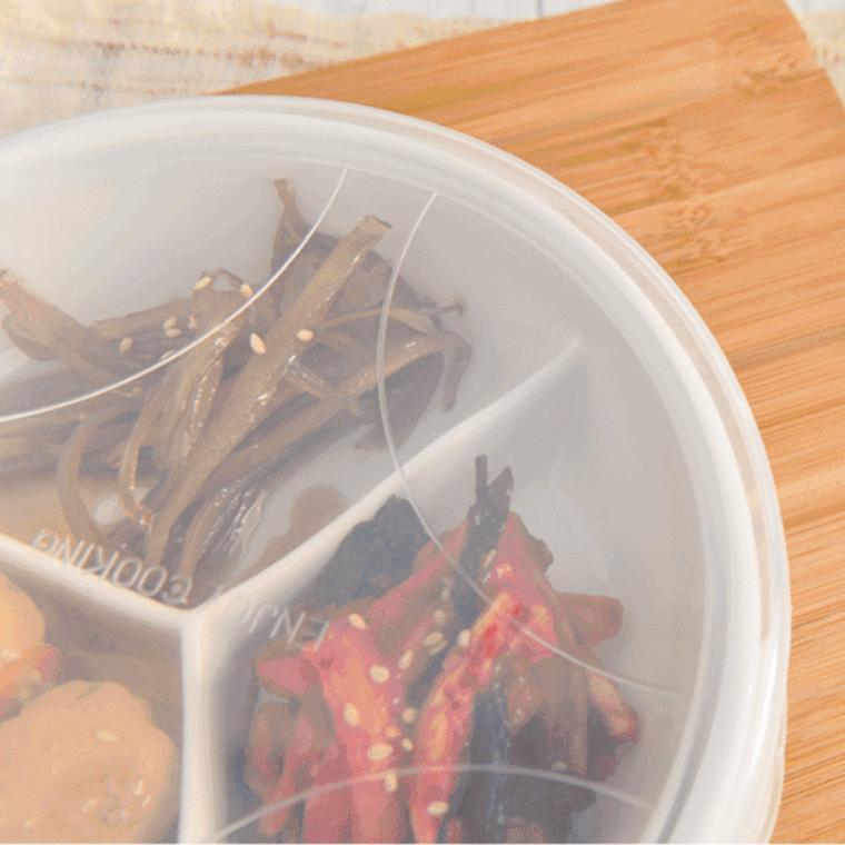반찬통 3칸 원형 세라믹 전자레인지 용 1개 dish container