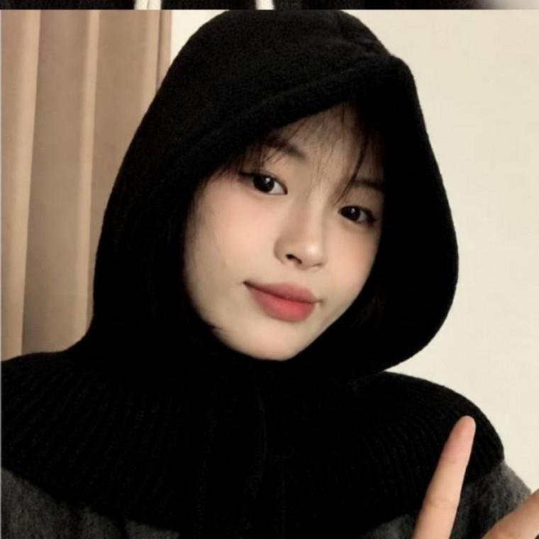 겨울 넥워머 후드 바라클라바 모자 넥워머 일체형 니트