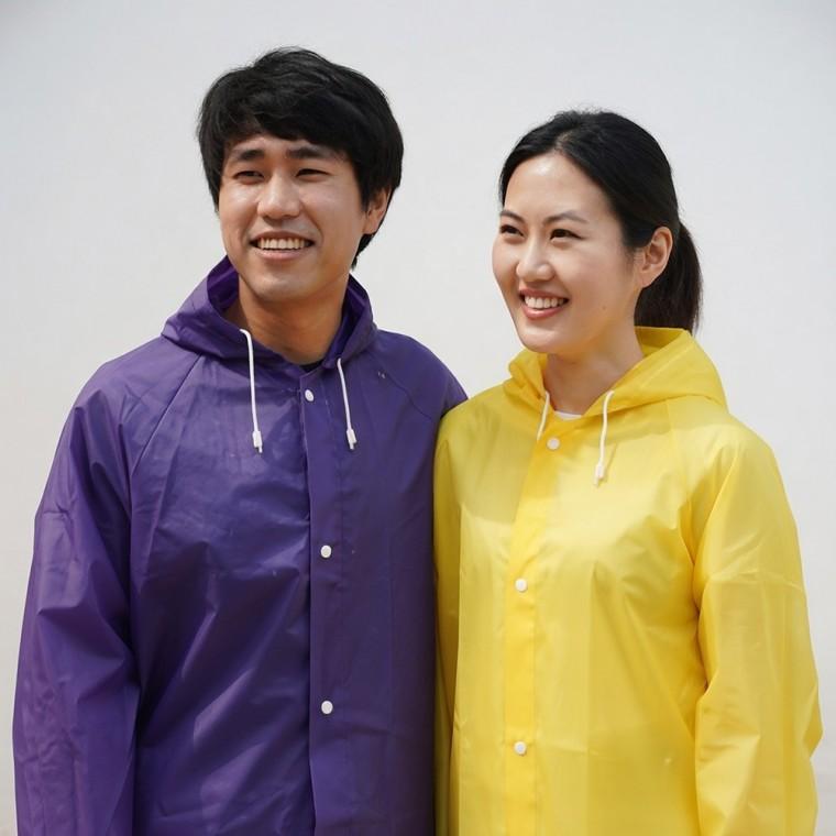코트우의 캠핑 여행용 휴대용 성인용 레인코트 우비