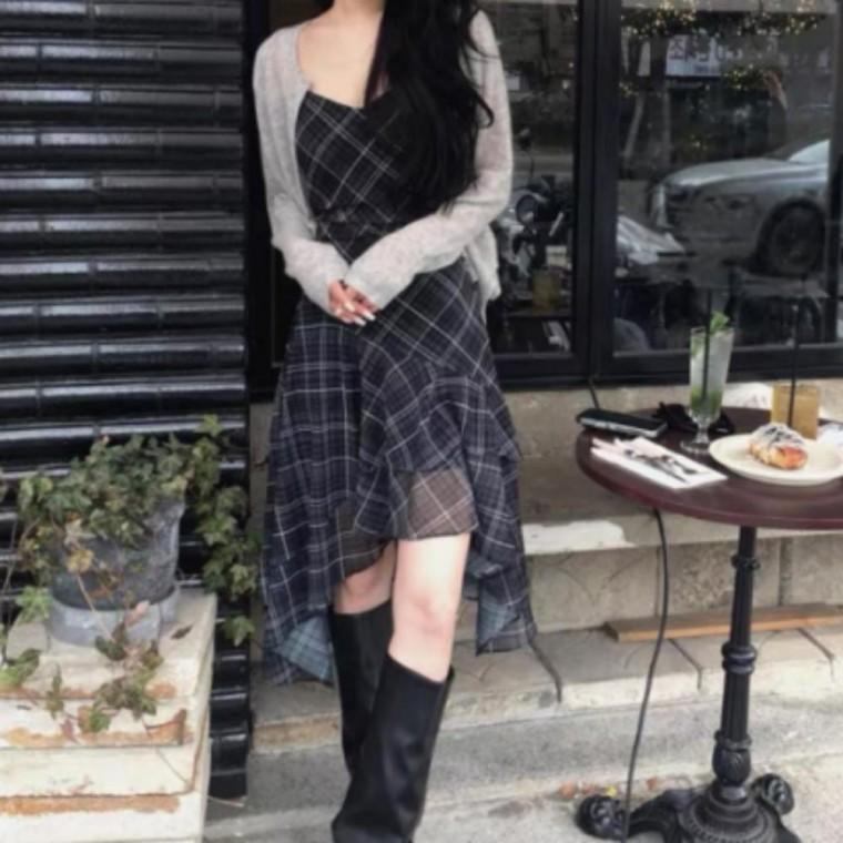 뷔스티에 캐주얼 여성 원피스 원피스 언발 뷔스티에 롱원피스