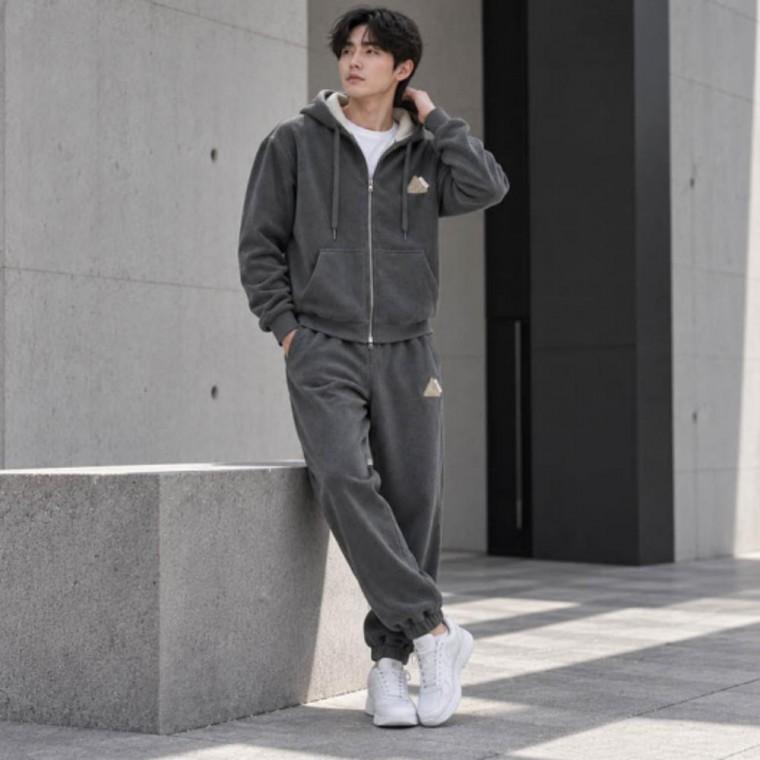 조거바지 기모 캐주얼 후드재킷 트레이닝셋업 세트 남성 상하의