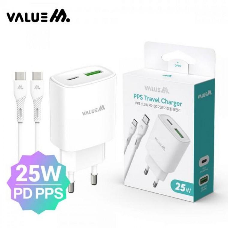 25W(PD3.0+QC3.0)PPS충전기(CtoC케이블포함) VM-N16PDQC2P25