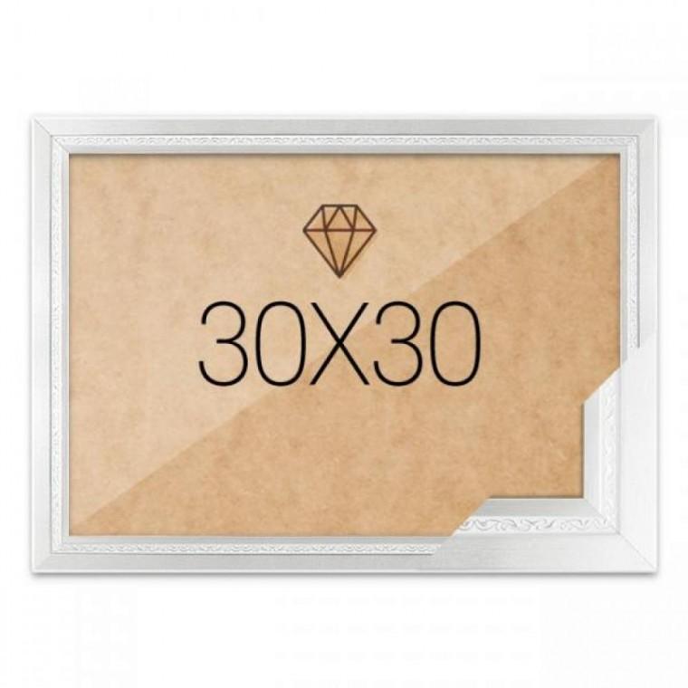 보석십자수액자 30x30 고급형 그레이스 실버