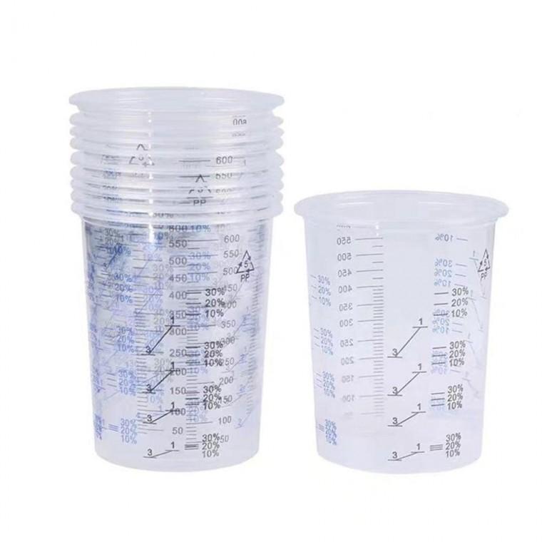 DIY 플라스틱 계량컵 50개 세트 600ml 만들기 재료 믹싱 공예 일회용 DIY 측정용컵 재료 용기